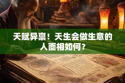 天赋异禀！天生会做生意的人面相如何？
