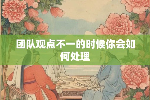 团队观点不一的时候你会如何处理 团队观点不一的时候你会如何处理