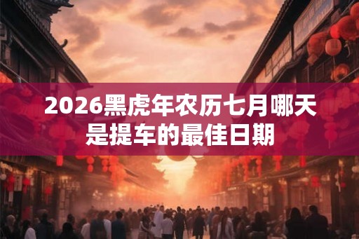 2026黑虎年农历七月哪天是提车的最佳日期