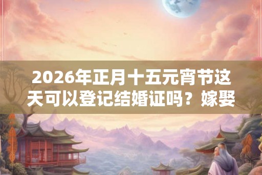 2026年正月十五元宵节这天可以登记结婚证吗？嫁娶合适吗？