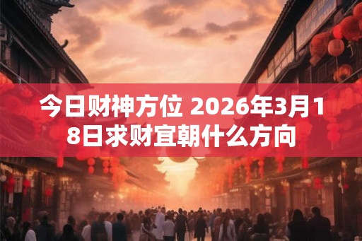 今日财神方位 2026年3月18日求财宜朝什么方向 今日财神方位 2026年3月18日求财宜朝什么方向