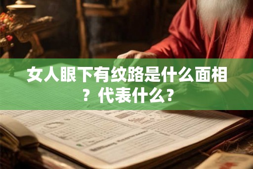 女人眼下有纹路是什么面相？代表什么？