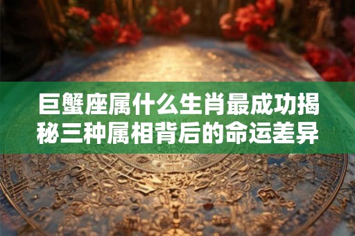 巨蟹座属什么生肖最成功揭秘三种属相背后的命运差异 巨蟹座属什么生肖最成功揭秘三种属相背后的命运差异