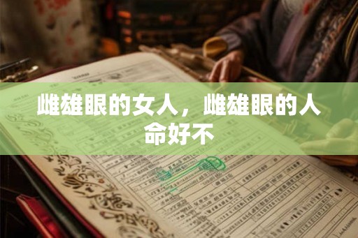 雌雄眼的女人，雌雄眼的人命好不