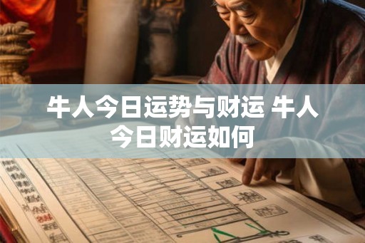 牛人今日运势与财运 牛人今日财运如何 牛人今日运势与财运 牛人今日财运如何