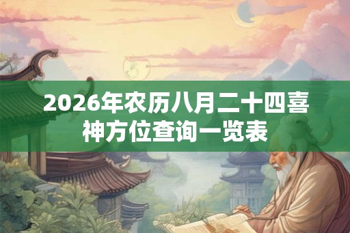 2026年农历八月二十四喜神方位查询一览表