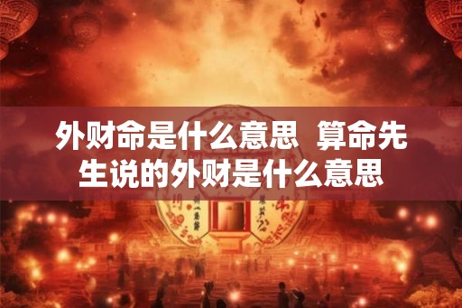 外财命是什么意思  算命先生说的外财是什么意思
