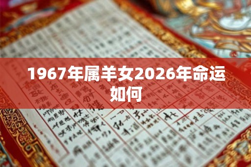 1967年属羊女2026年命运如何