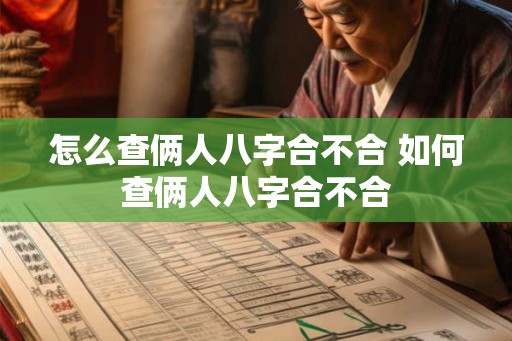 怎么查俩人八字合不合 如何查俩人八字合不合