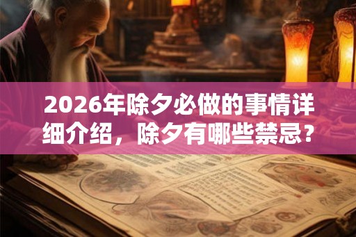 2026年除夕必做的事情详细介绍，除夕有哪些禁忌？
