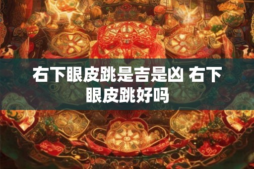 右下眼皮跳是吉是凶 右下眼皮跳好吗