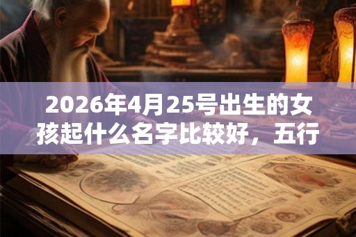 2026年4月25号出生的女孩起什么名字比较好，五行属什么