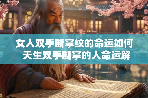 女人双手断掌纹的命运如何  天生双手断掌的人命运解释