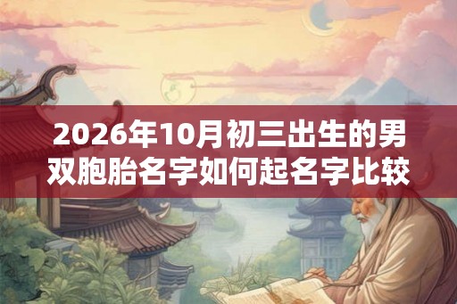 2026年10月初三出生的男双胞胎名字如何起名字比较好,五行属什么? 2026年10月初三出生的男双胞胎名字如何起名字比较好,五行属什么?