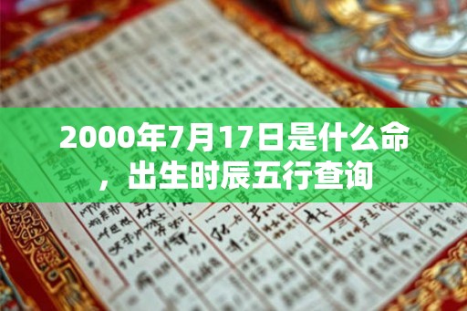 2000年7月17日是什么命，出生时辰五行查询