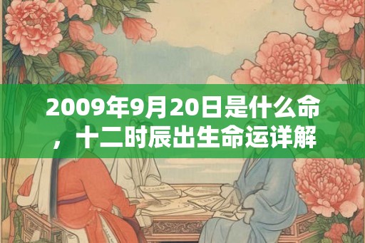 2009年9月20日是什么命，十二时辰出生命运详解