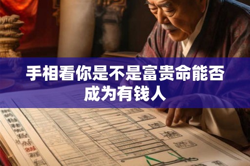 手相看你是不是富贵命能否成为有钱人