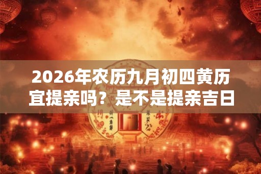 2026年农历九月初四黄历宜提亲吗?是不是提亲吉日? 2026年农历九月初四黄历宜提亲吗?是不是提亲吉日?