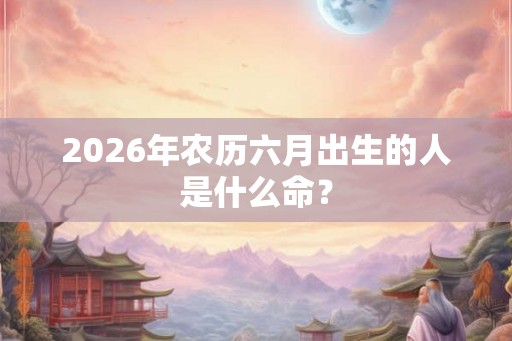 2026年农历六月出生的人是什么命？