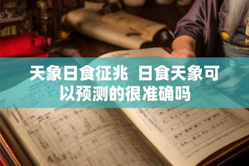 天象日食征兆  日食天象可以预测的很准确吗