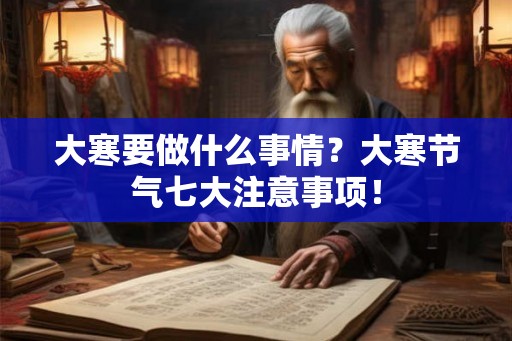 大寒要做什么事情？大寒节气七大注意事项！