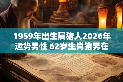 1959年出生属猪人2026年运势男性 62岁生肖猪男在2026年运气如何 1959年出生属猪人2026年运势男性 62岁生肖猪男在2026年运气如何