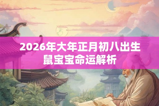 2026年大年正月初八出生鼠宝宝命运解析