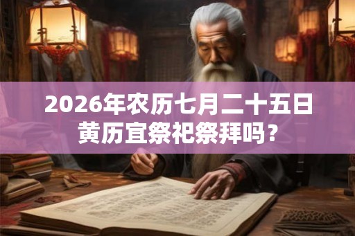 2026年农历七月二十五日黄历宜祭祀祭拜吗？