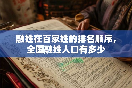 融姓在百家姓的排名顺序，全国融姓人口有多少