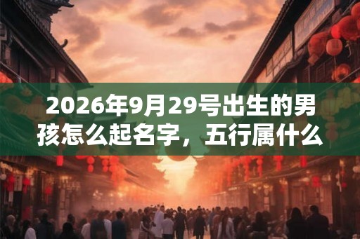 2026年9月29号出生的男孩怎么起名字，五行属什么