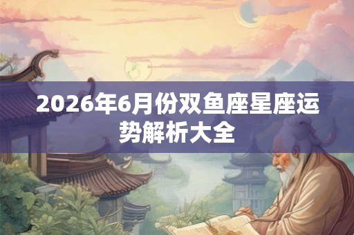 2026年6月份双鱼座星座运势解析大全