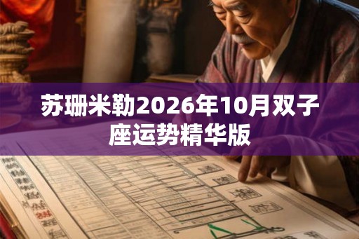 苏珊米勒2026年10月双子座运势精华版