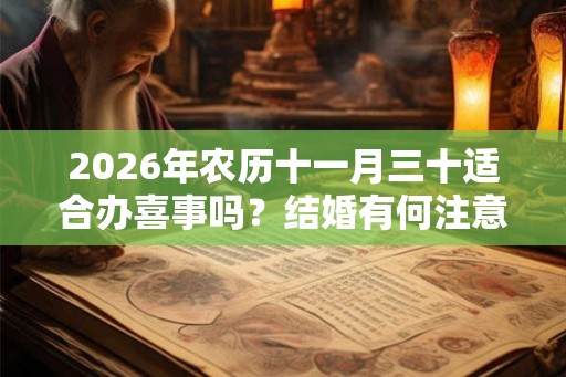 2026年农历十一月三十适合办喜事吗？结婚有何注意事项？