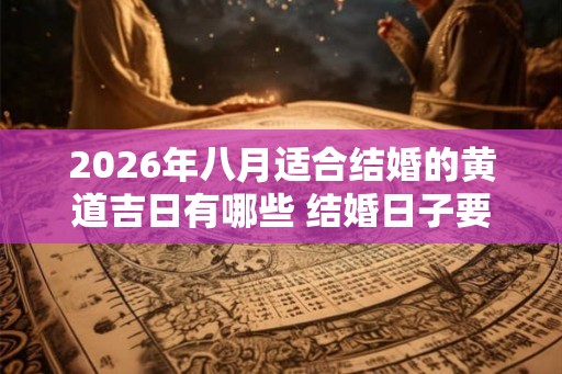 2026年八月适合结婚的黄道吉日有哪些 结婚日子要如何选择 2026年八月适合结婚的黄道吉日有哪些 结婚日子要如何选择