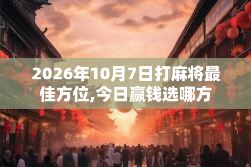 2026年10月7日打麻将最佳方位,今日赢钱选哪方