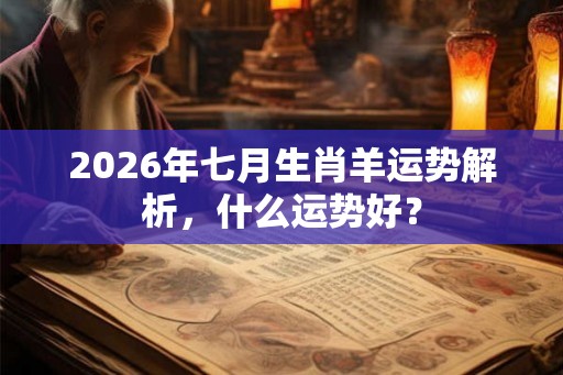 2026年七月生肖羊运势解析，什么运势好？