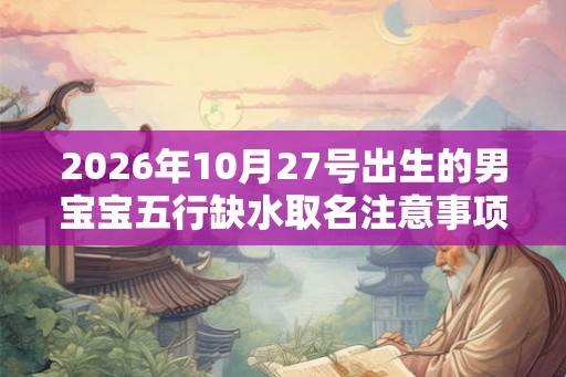 2026年10月27号出生的男宝宝五行缺水取名注意事项