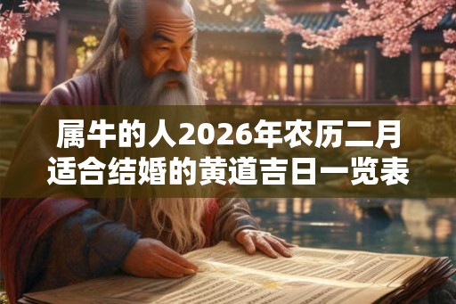 属牛的人2026年农历二月适合结婚的黄道吉日一览表！