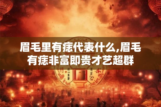 眉毛里有痣代表什么,眉毛有痣非富即贵才艺超群