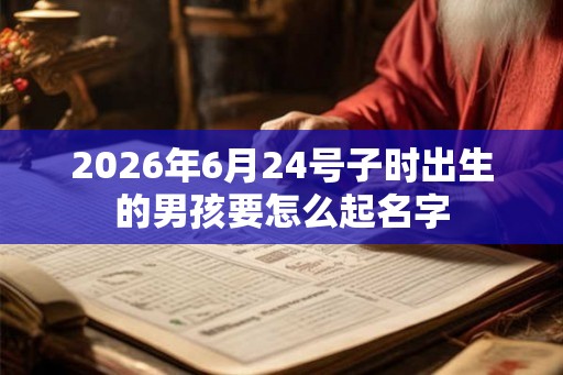 2026年6月24号子时出生的男孩要怎么起名字