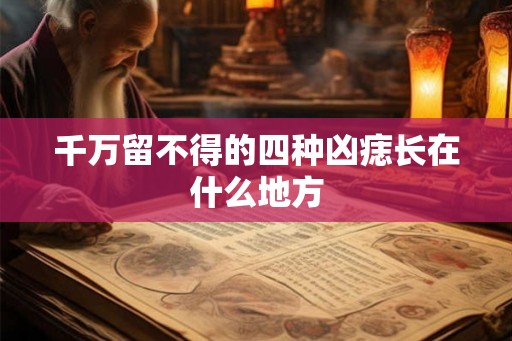 千万留不得的四种凶痣长在什么地方
