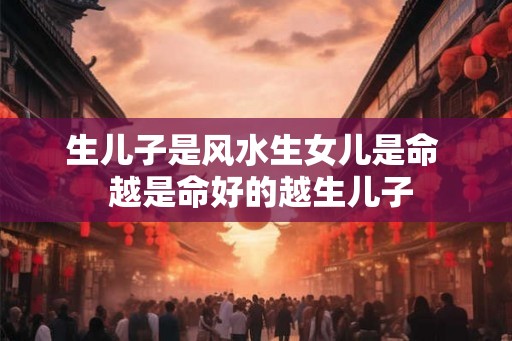 生儿子是风水生女儿是命  越是命好的越生儿子