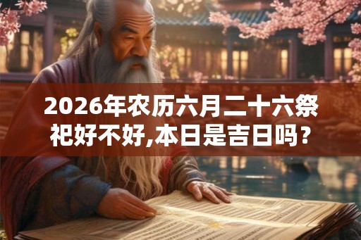 2026年农历六月二十六祭祀好不好,本日是吉日吗？