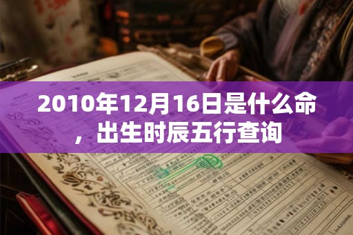 2010年12月16日是什么命，出生时辰五行查询