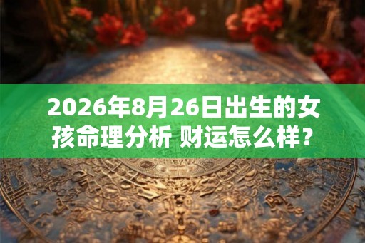 2026年8月26日出生的女孩命理分析 财运怎么样？