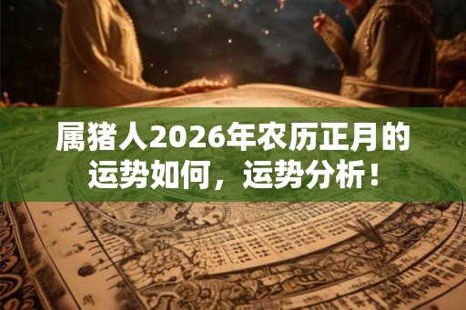 属猪人2026年农历正月的运势如何,运势分析! 属猪人2026年农历正月的运势如何,运势分析!
