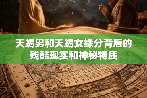 天蝎男和天蝎女缘分背后的残酷现实和神秘特质