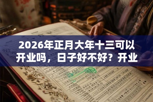 2026年正月大年十三可以开业吗，日子好不好？开业吉日选择方法