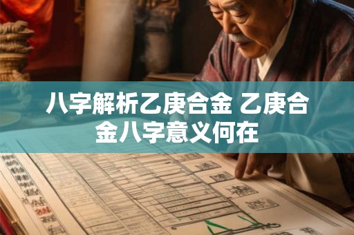 八字解析乙庚合金 乙庚合金八字意义何在
