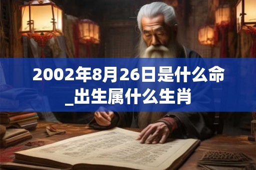 2002年8月26日是什么命_出生属什么生肖